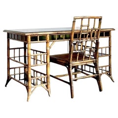 Escritorio y silla de bambú Vintage Boho Baker Milling Road