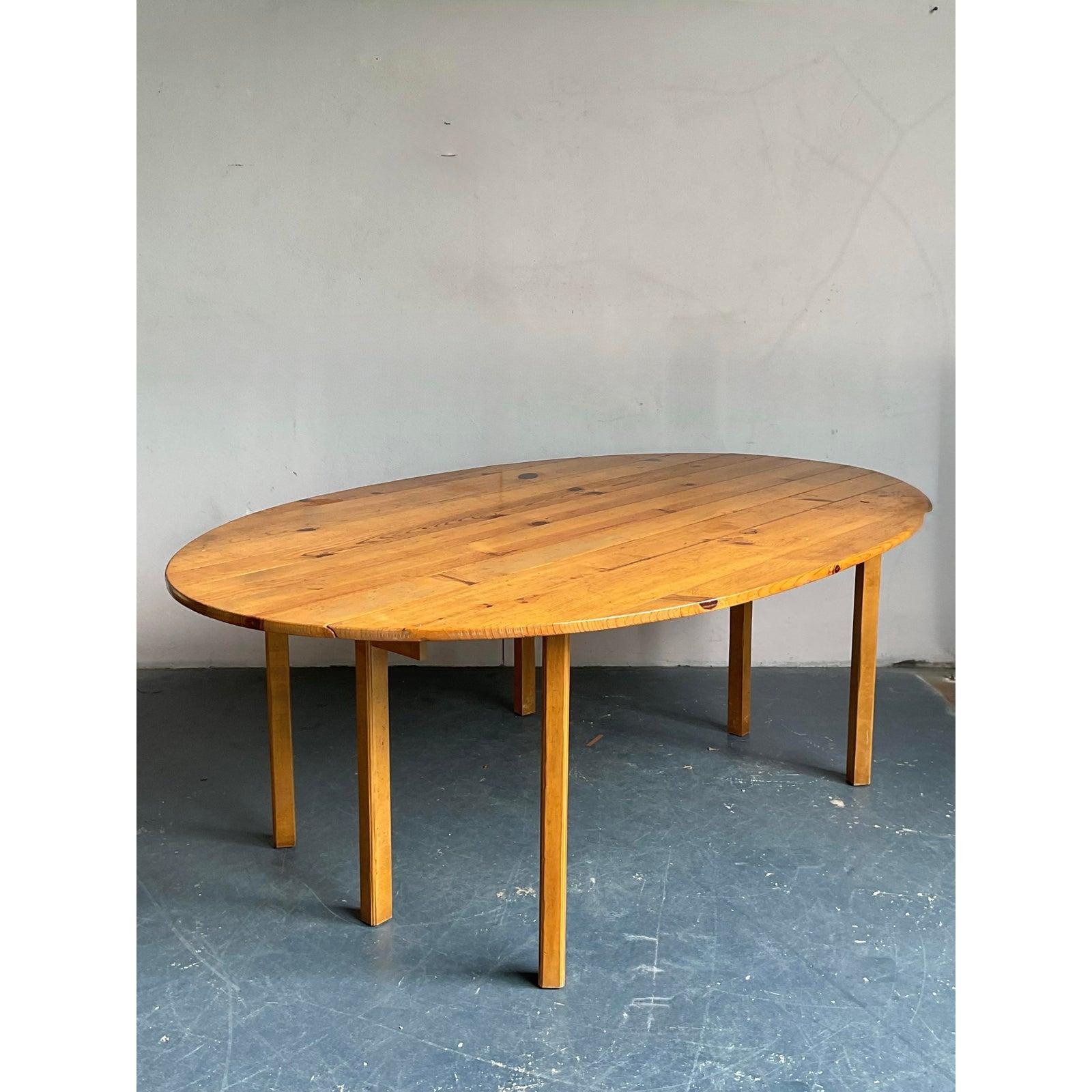 Rustic Vintage Boho Baker Milling Road Drop Leaf Table For Sale
