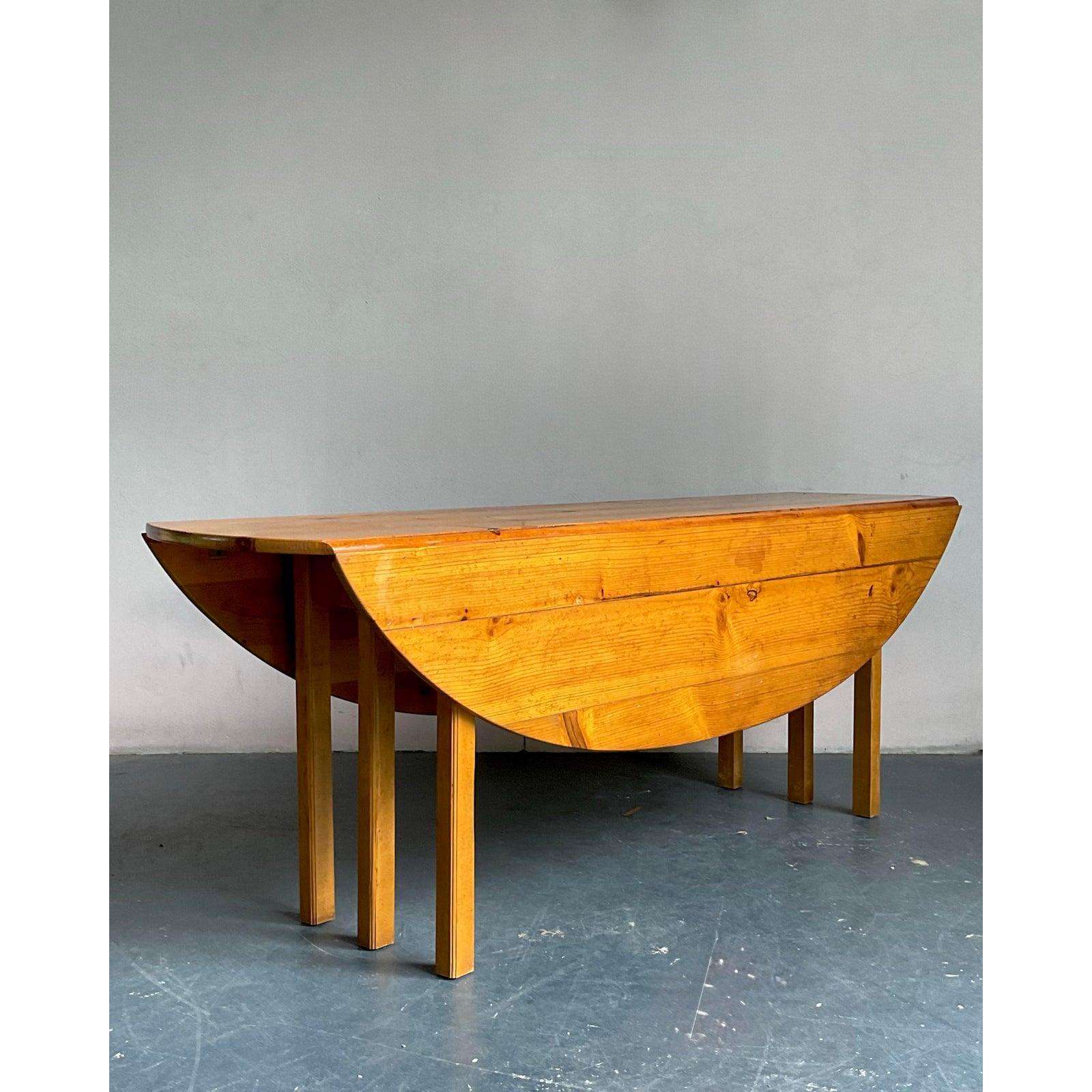 American Vintage Boho Baker Milling Road Drop Leaf Table For Sale