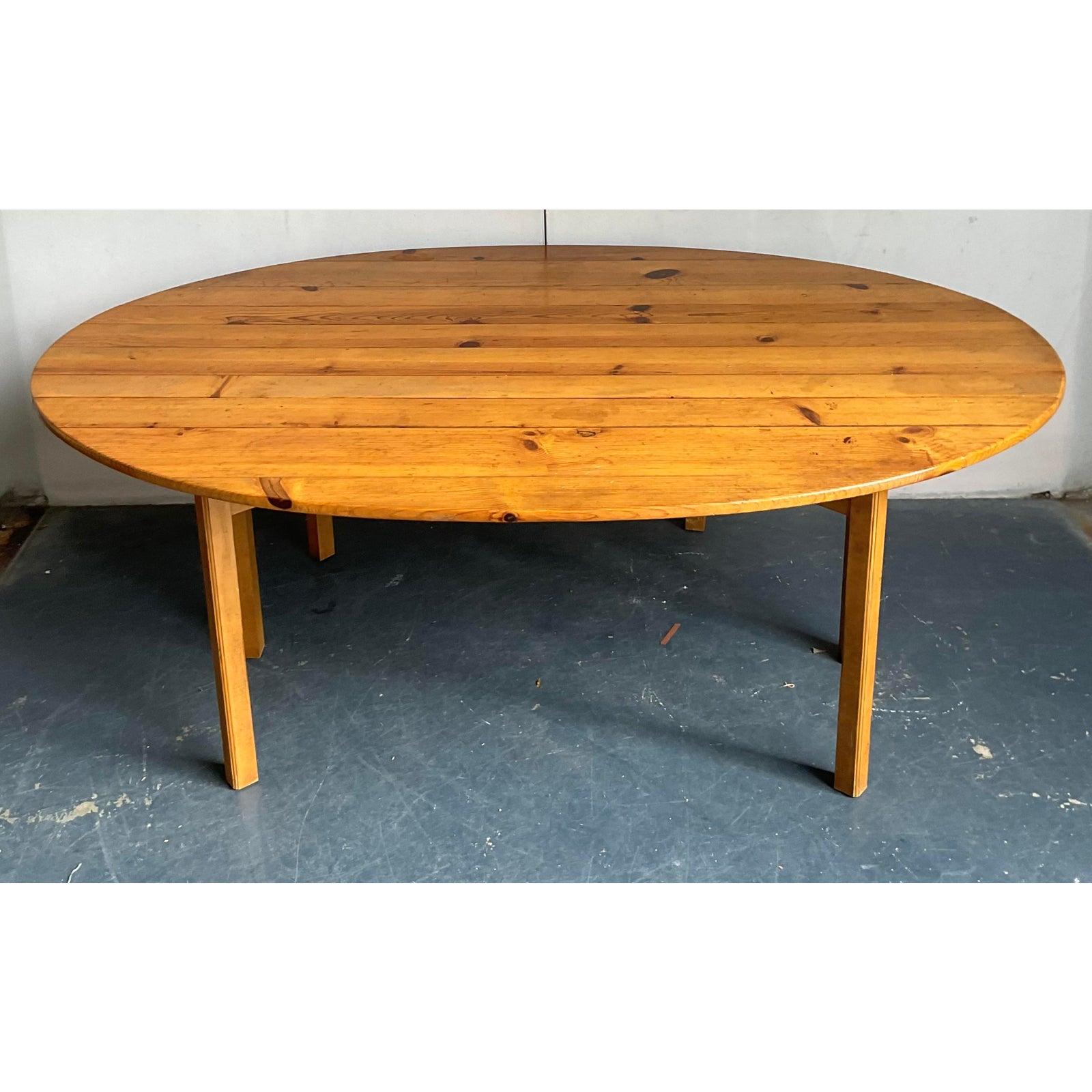 Wood Vintage Boho Baker Milling Road Drop Leaf Table For Sale