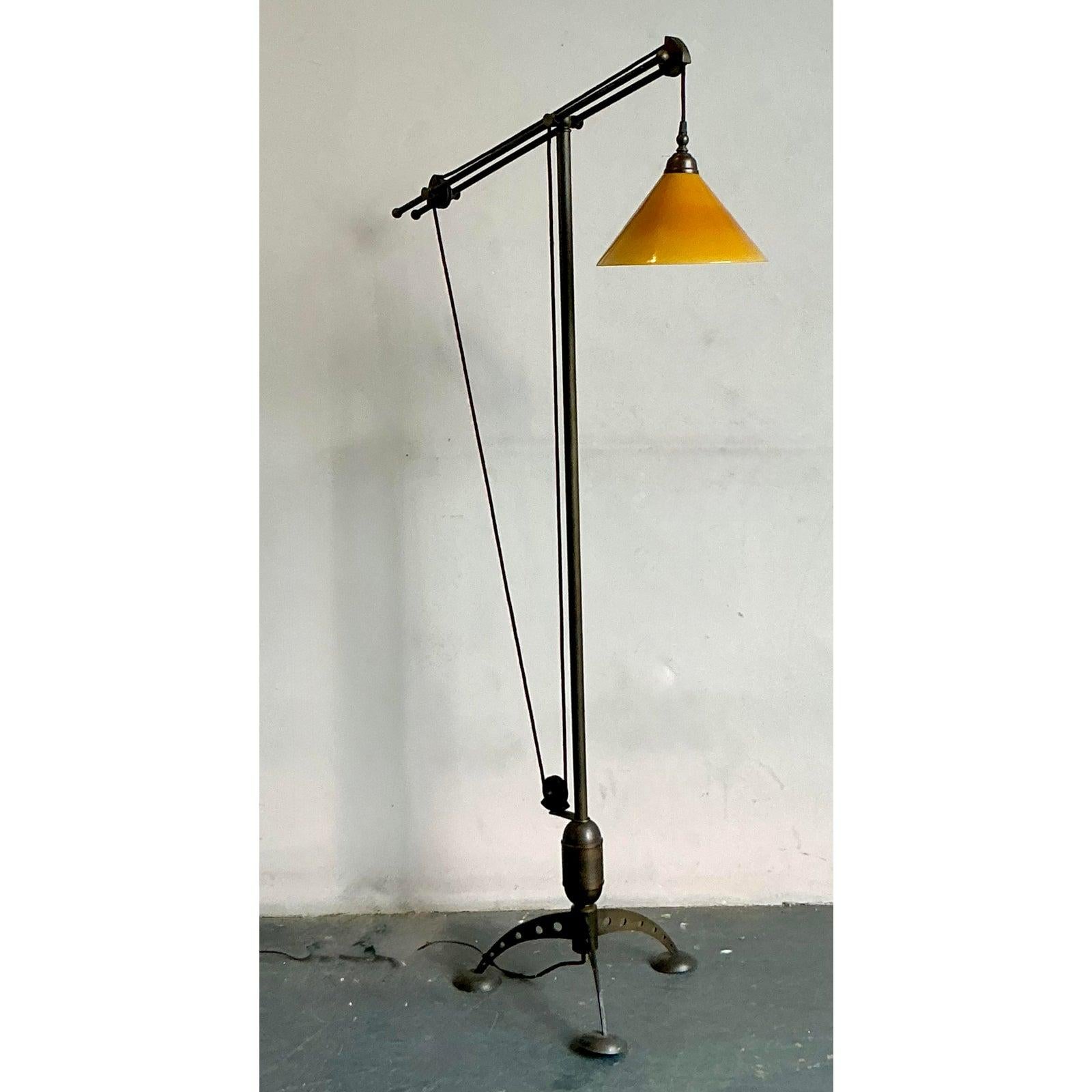 American Vintage Boho Baker MRL 191 Counterbalance Floor Lamp For Sale
