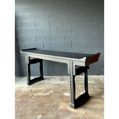 Vintage Boho Baker Pagoda Console Table