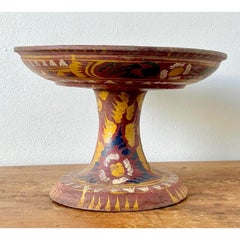 Vintage Boho Bali Dulang Painted Wooden Offering Tray