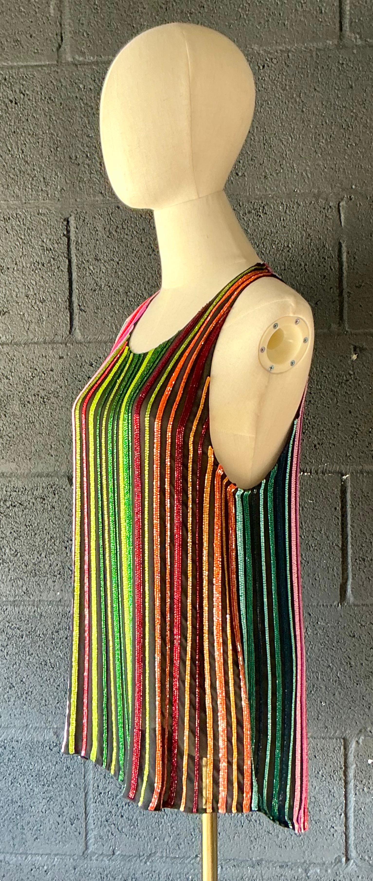 Vestito vintage a righe Balmain in stile boho In condizioni buone in vendita a West Palm Beach, FL