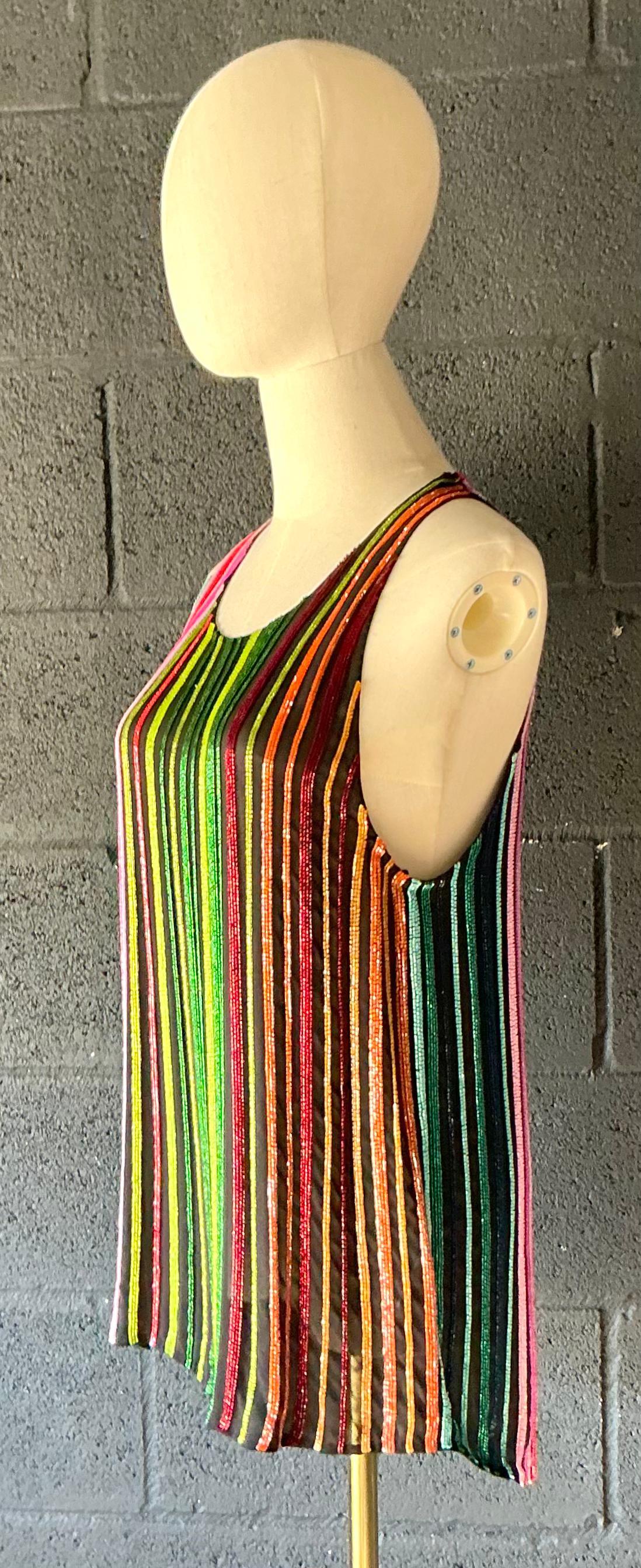 Donna Vestito vintage a righe Balmain in stile boho in vendita