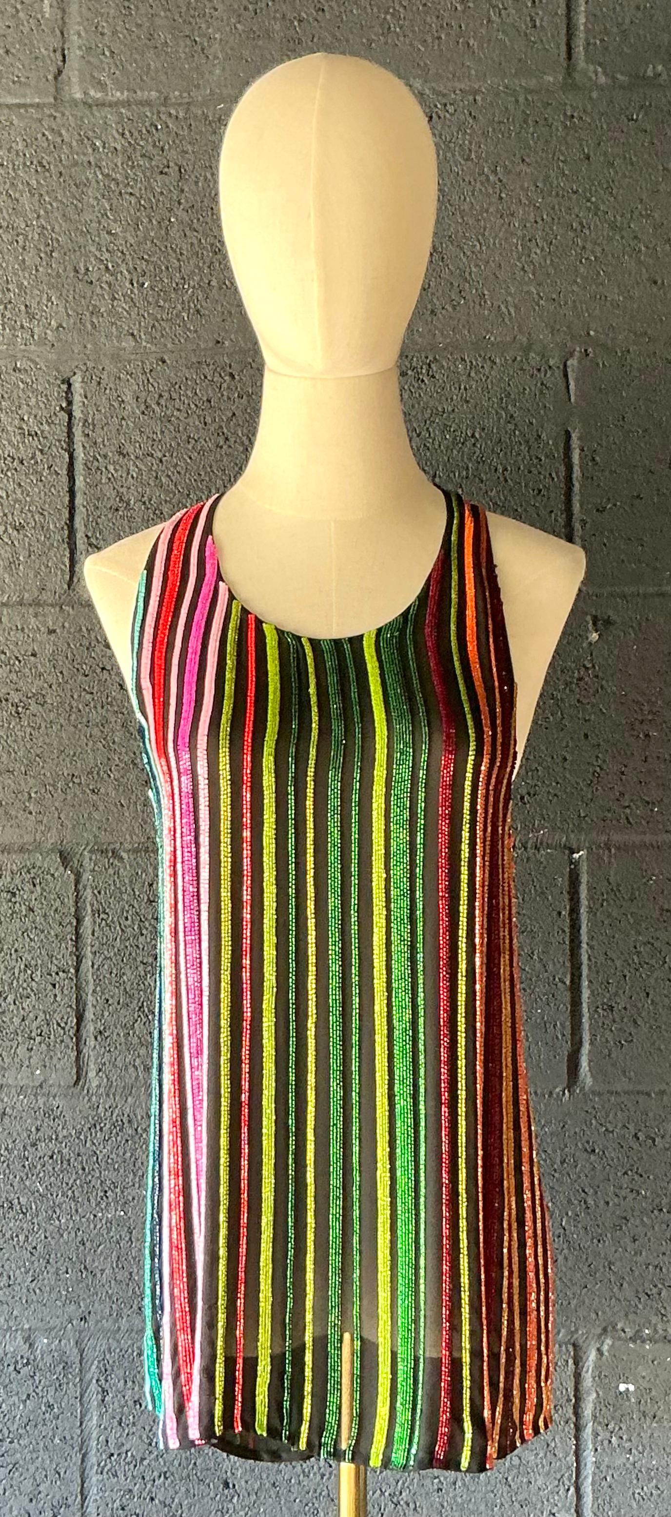 Vestito vintage a righe Balmain in stile boho in vendita 1