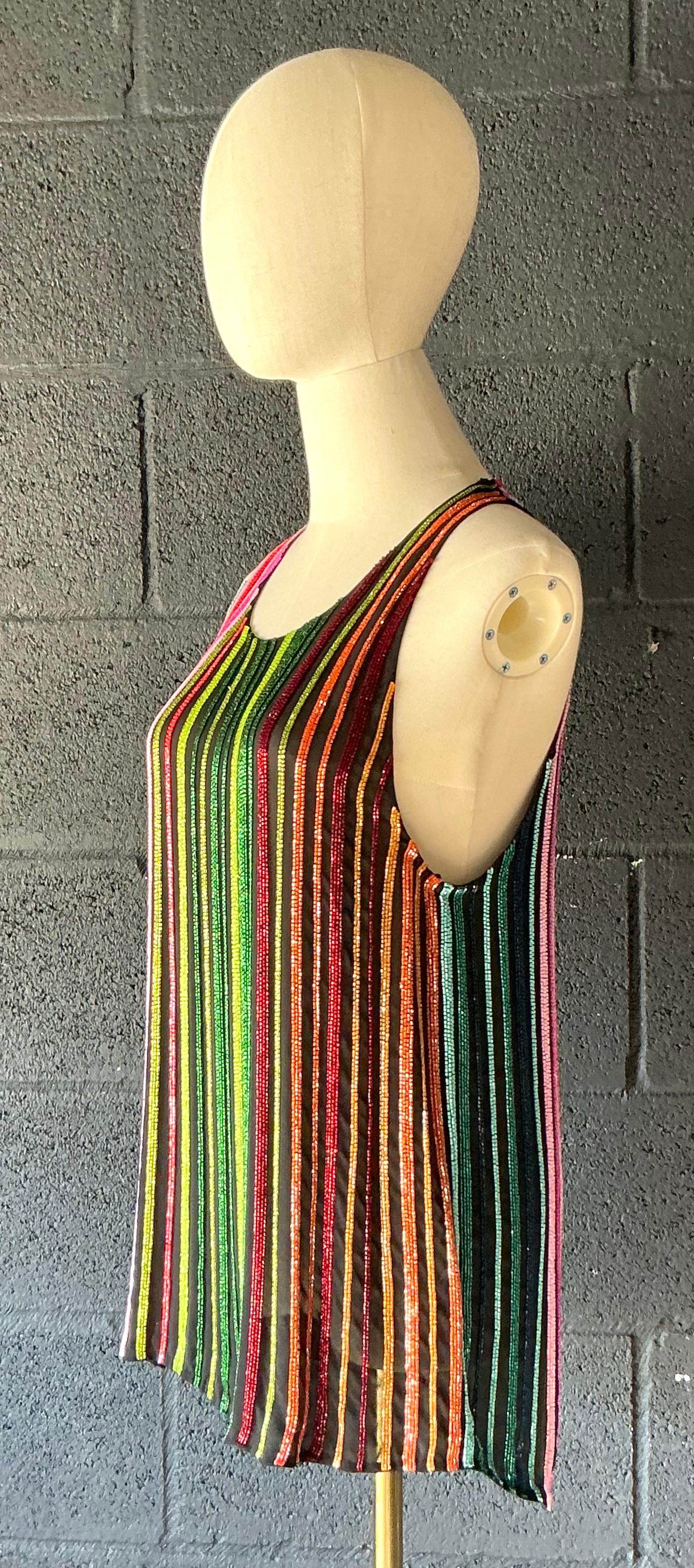 Vestito vintage a righe Balmain in stile boho in vendita 2