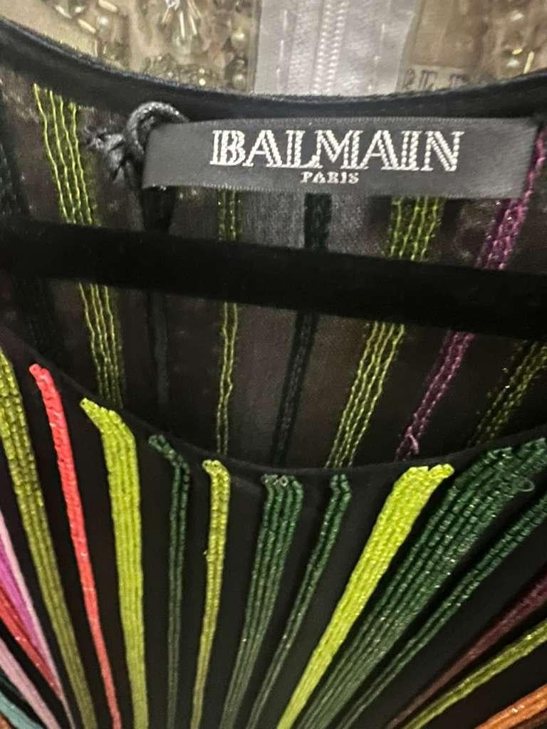 Vestito vintage a righe Balmain in stile boho in vendita 4