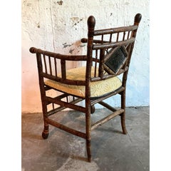 Vintage Boho Bamboo Arm Chair