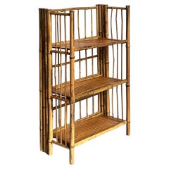 Vintage Boho Bamboo Folding Etagere
