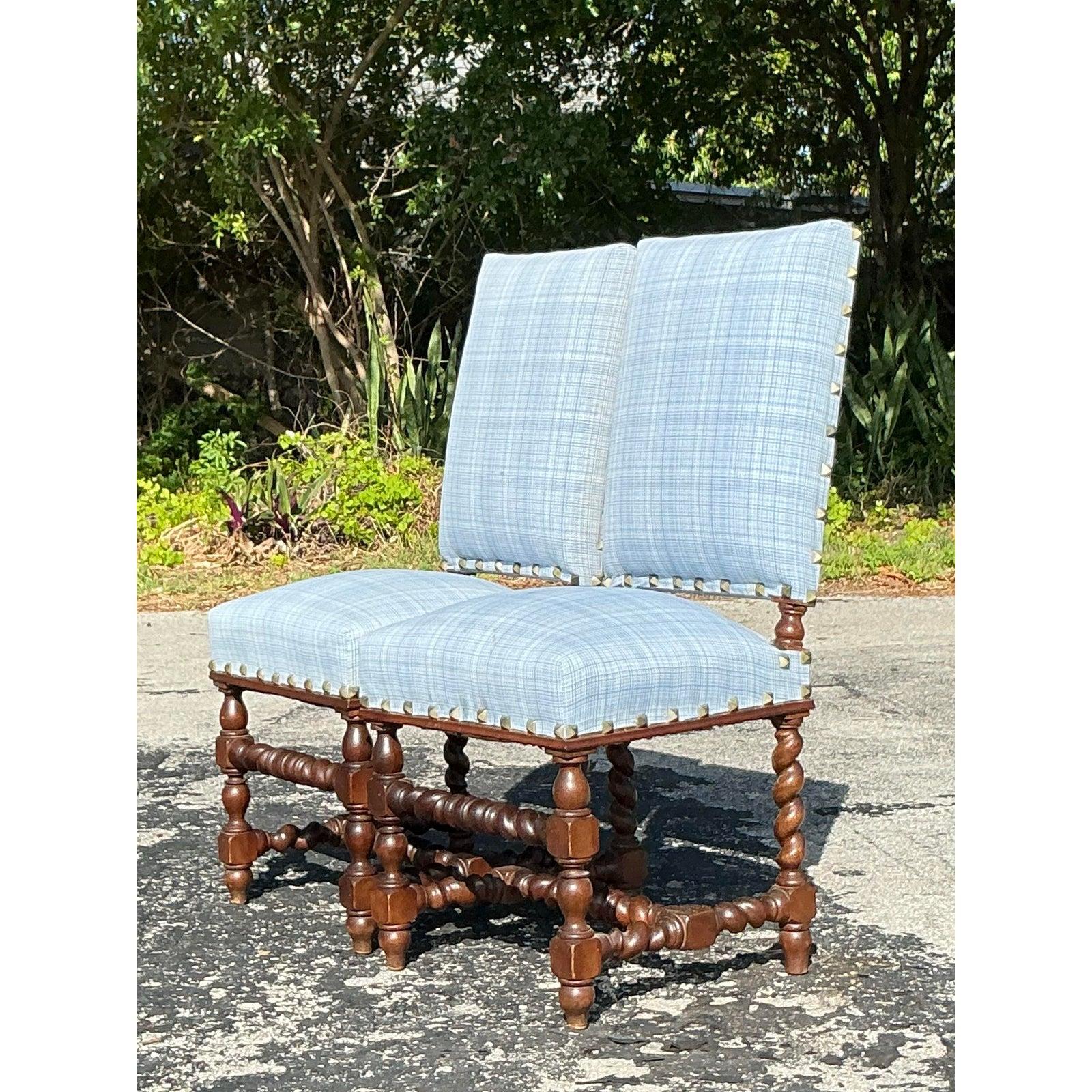 Americano Sedie Boho Barley Twist d'epoca - Una coppia in vendita