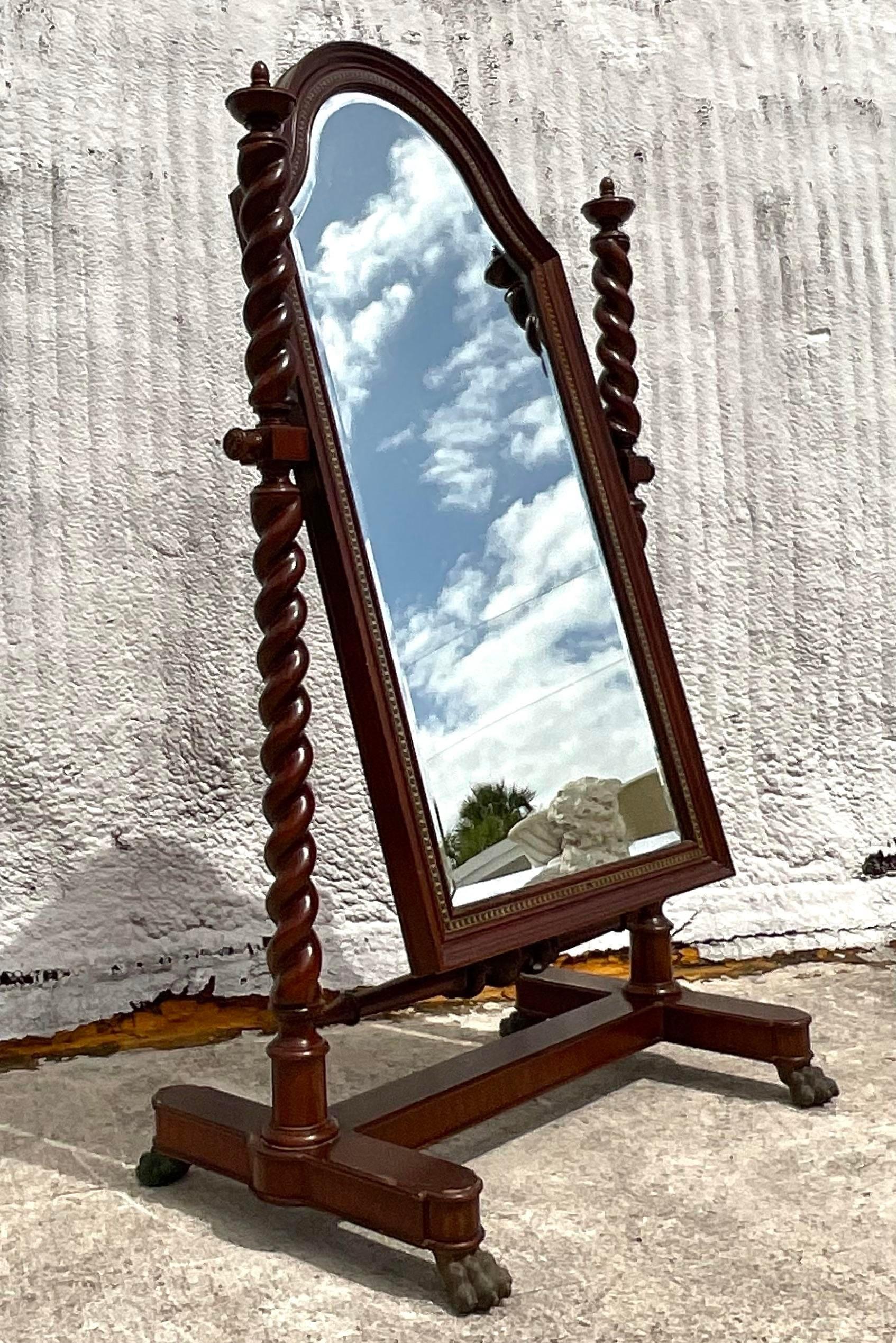 Miroir de sol barley Twist Boho vintage Bon état - En vente à west palm beach, FL