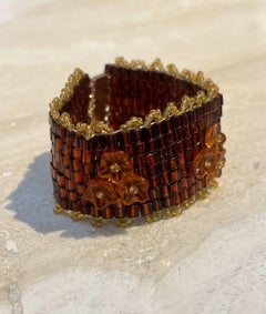 Vintage Boho Beaded Floral Bracelet