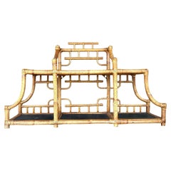 Vintage Boho Bent Bamboo Table Top Etagere
