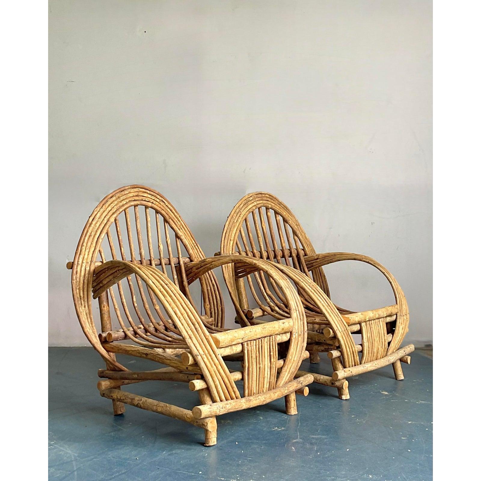Sillas Adirondack Vintage Boho Bent Branch - A Pai en Bueno estado para la venta en West Palm Beach, FL