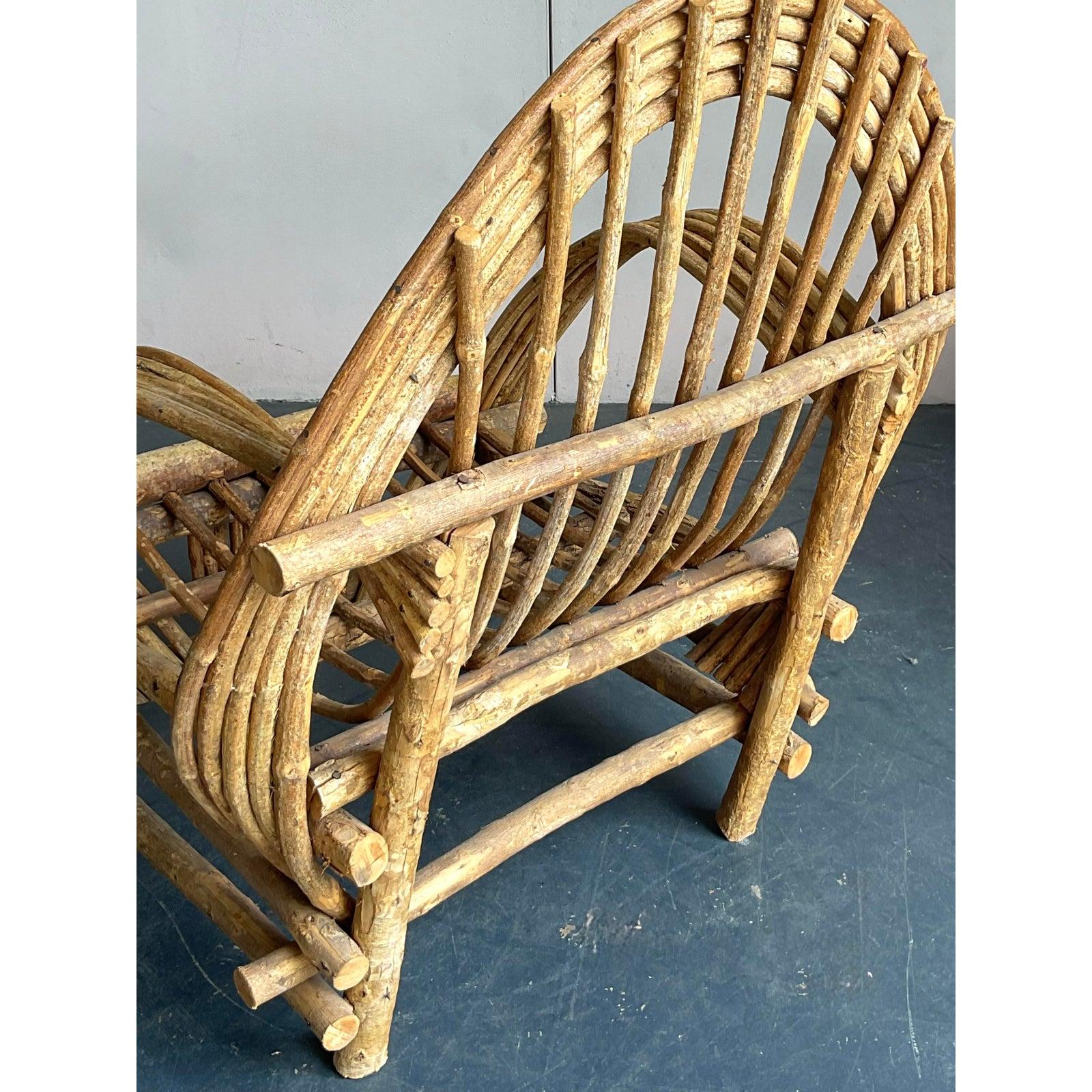Sillas Adirondack Vintage Boho Bent Branch - A Pai siglo XX en venta
