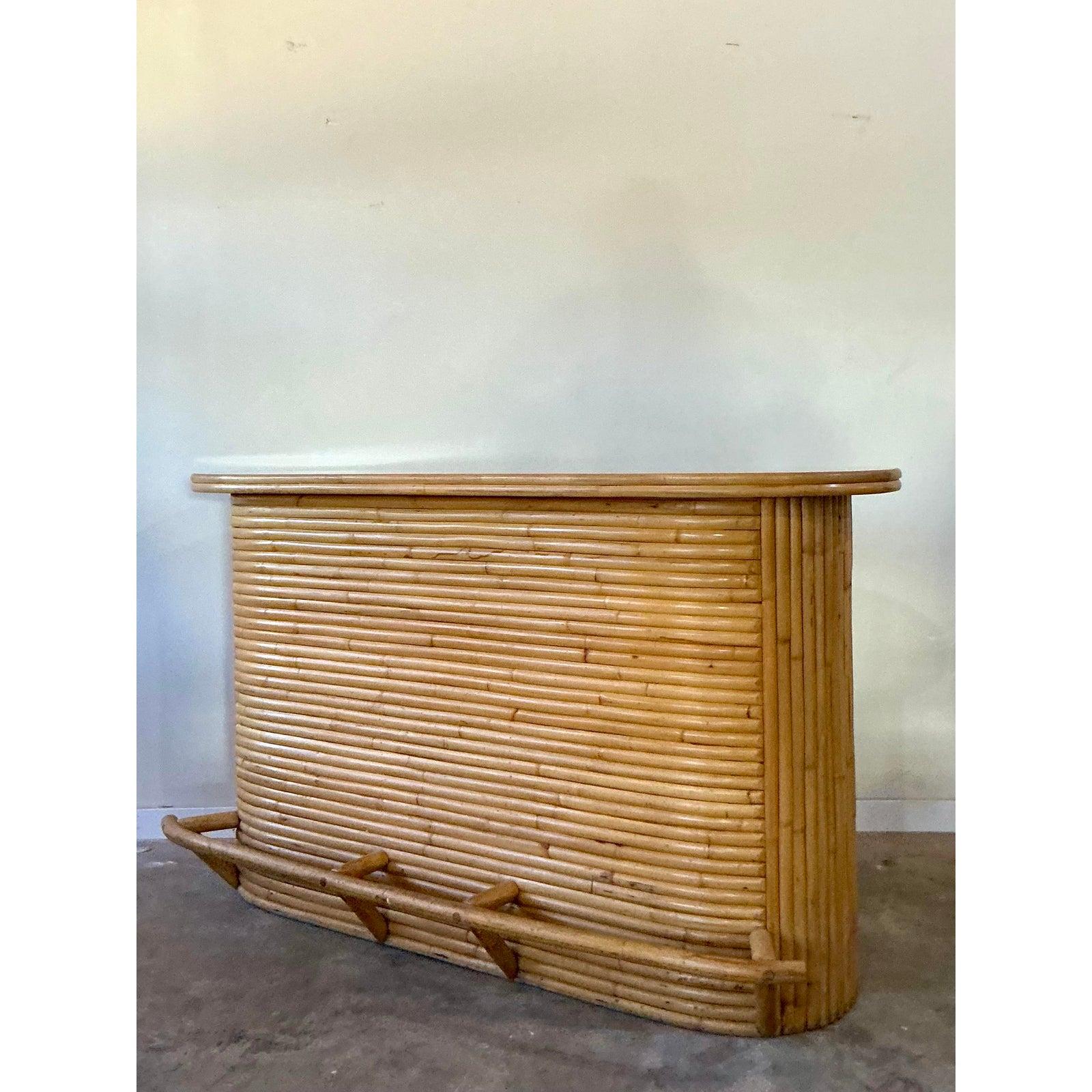 Vintage Boho Bent Rattan Dry Bar (amerikanisch) im Angebot