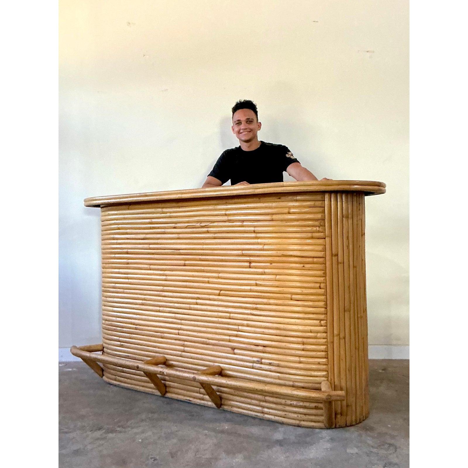 Vintage Boho Bent Rattan Dry Bar im Angebot 3