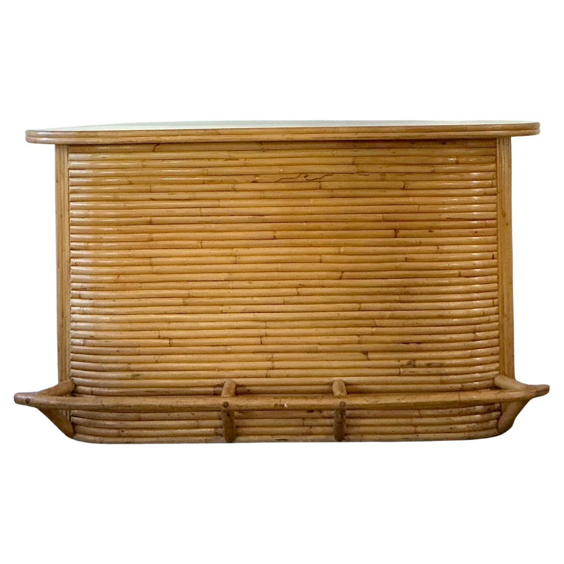 Vintage Boho Bent Rattan Dry Bar