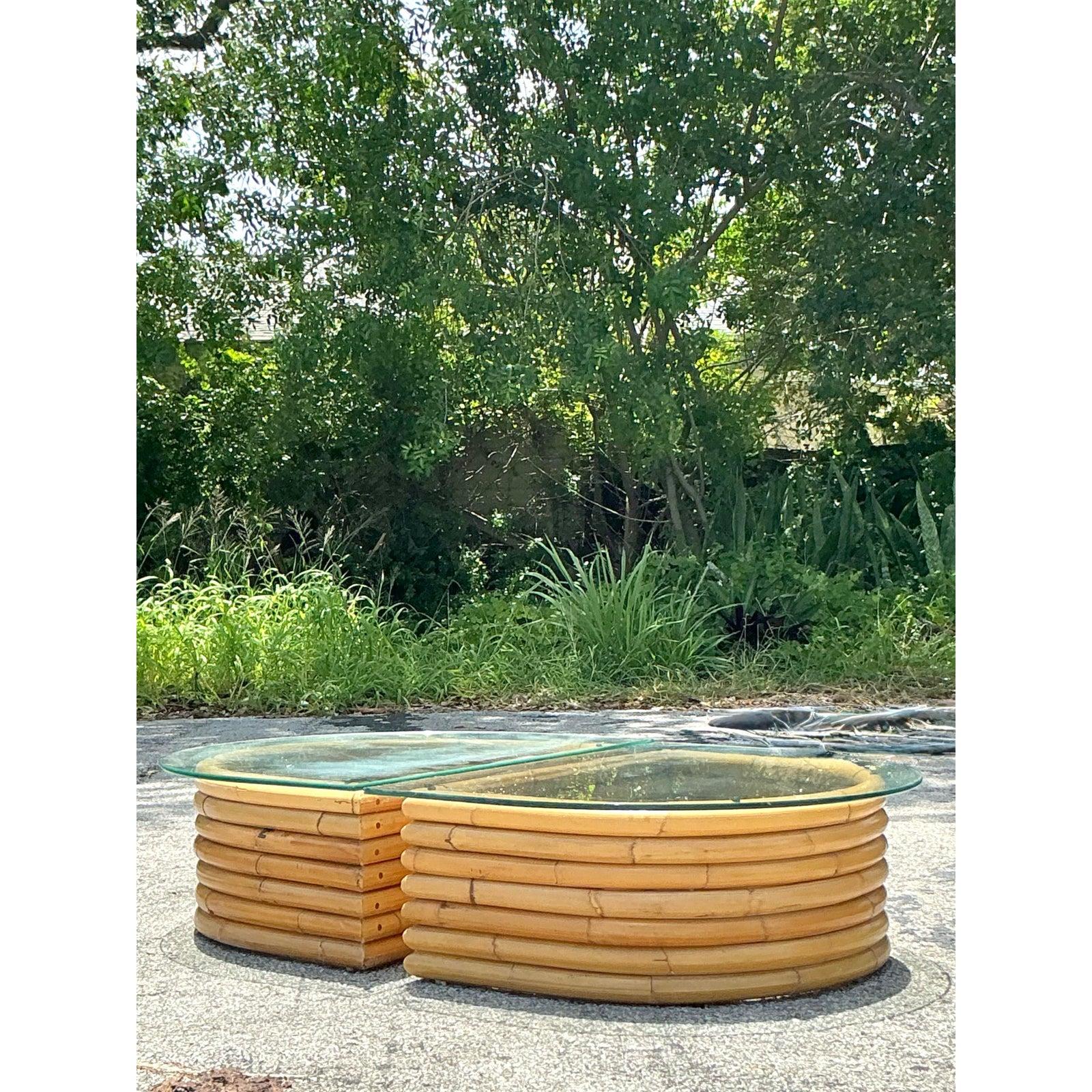 Philippine Vintage Boho Bent Rattan - Set of 2 For Sale