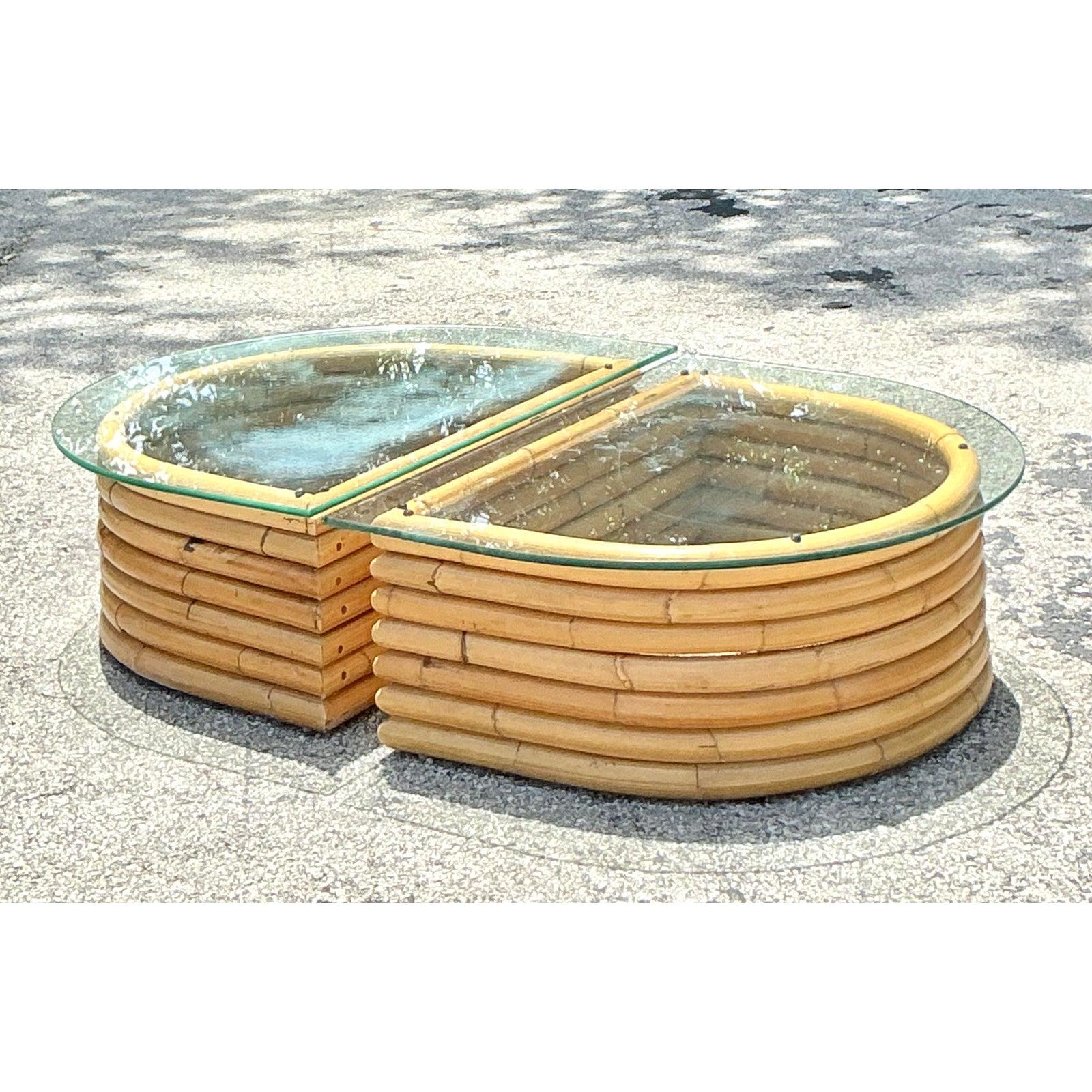 Vintage Boho Bent Rattan - Set of 2 In Good Condition For Sale In West Palm Beach, FL