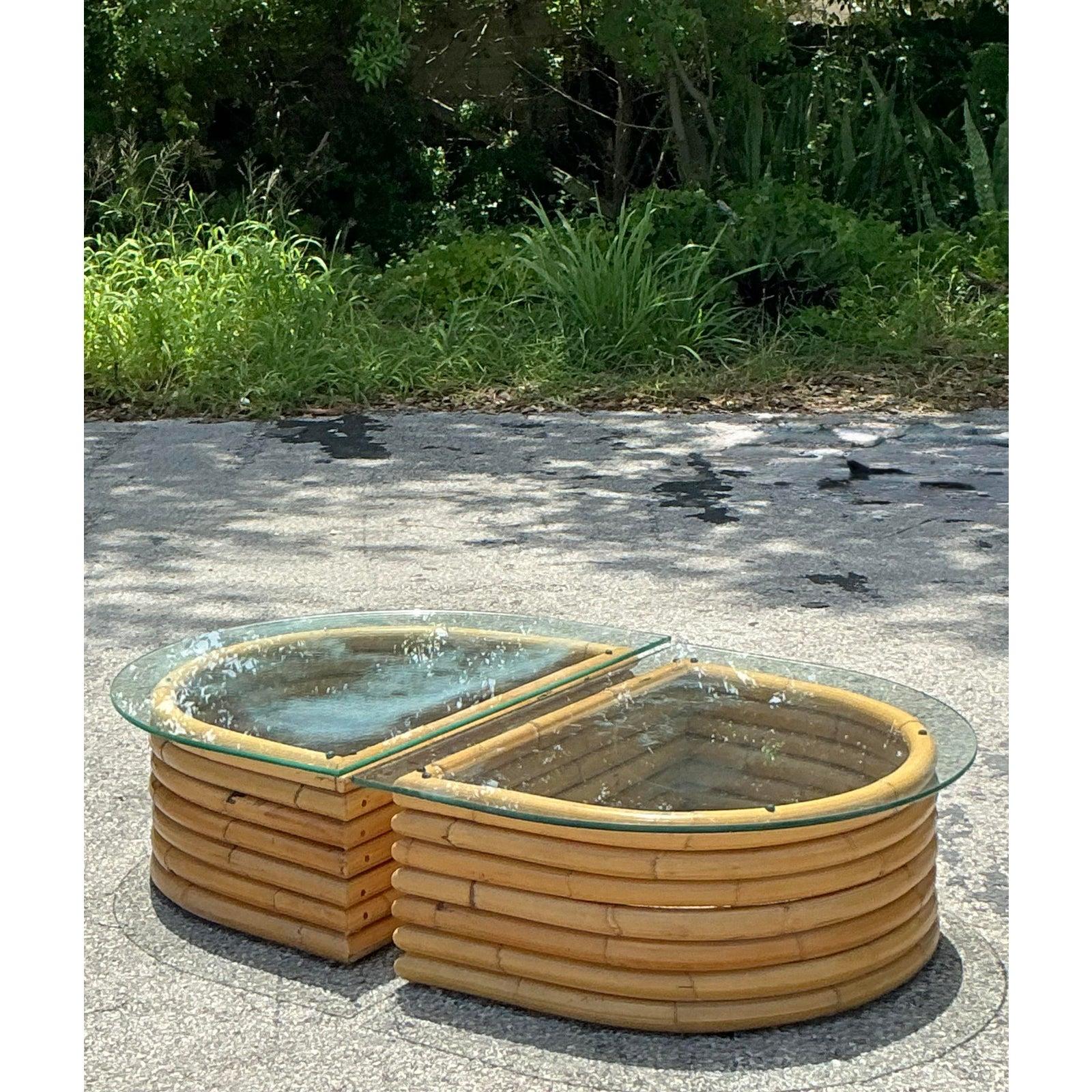 20th Century Vintage Boho Bent Rattan - Set of 2 For Sale