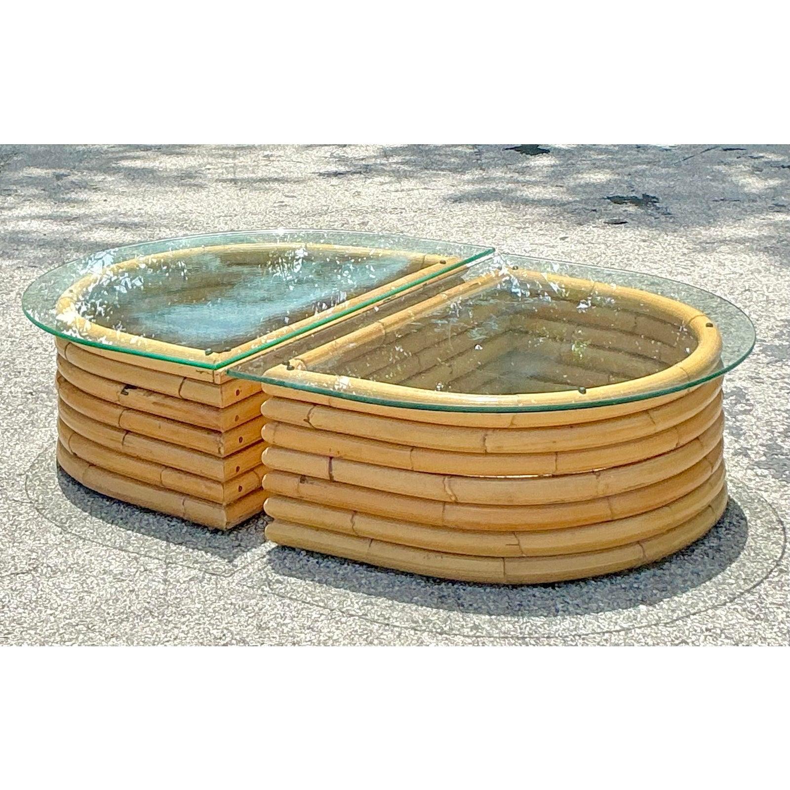 Vintage Boho Bent Rattan - Set of 2 For Sale 1