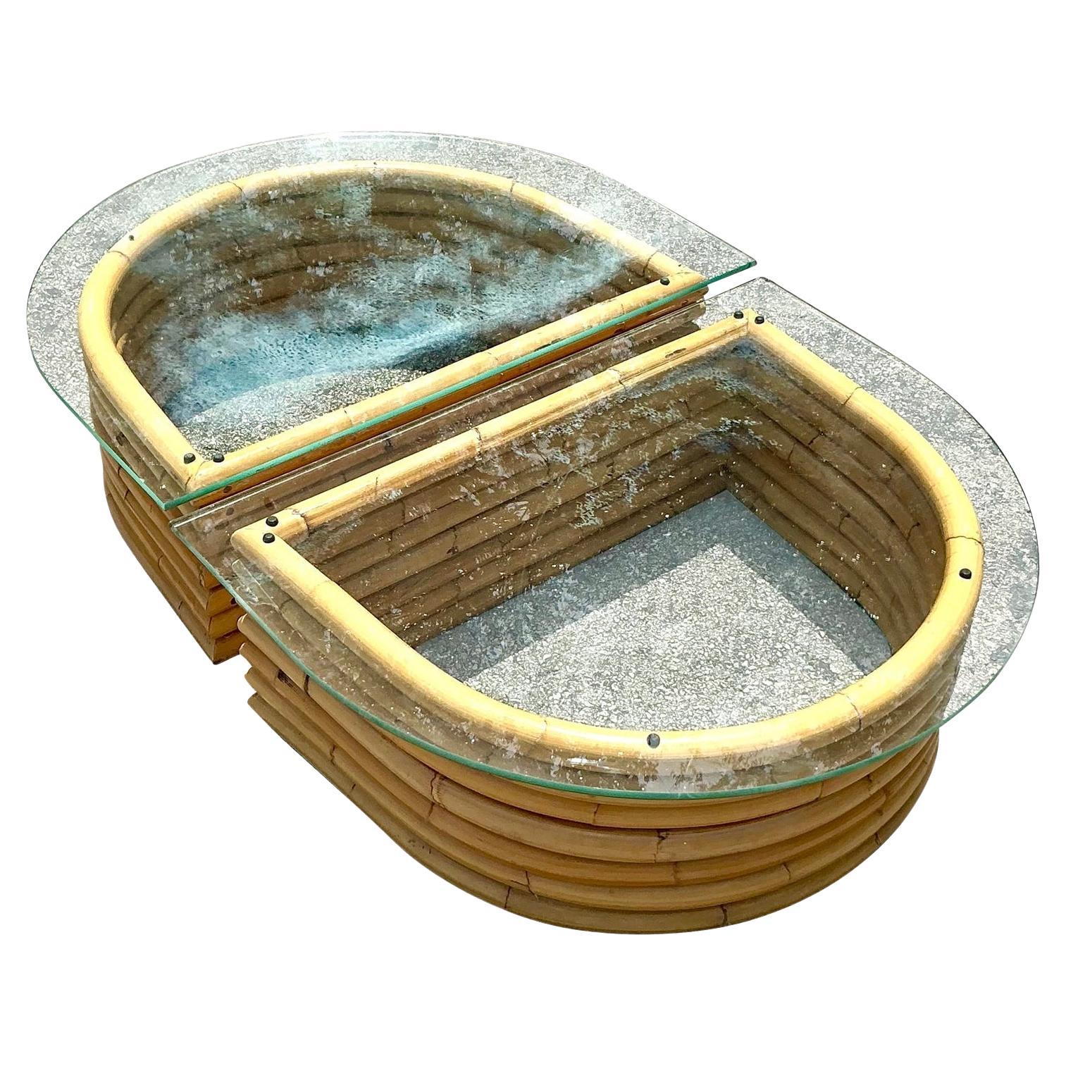 Vintage Boho Bent Rattan - Set of 2 For Sale