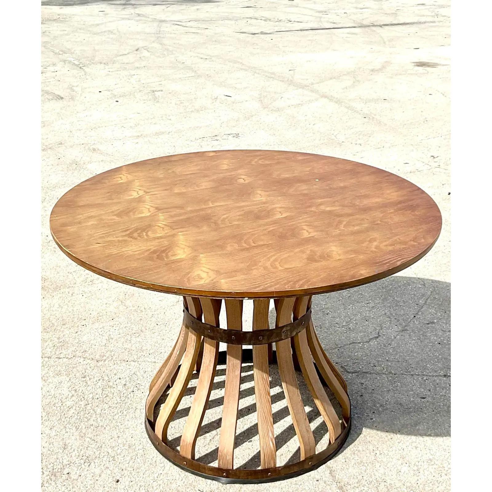 Vintage Boho Bent Wood Dining Table In Good Condition In west palm beach, FL