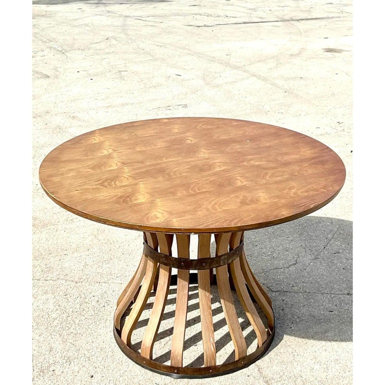 Vintage Boho Bent Wood Dining Table For Sale at 1stDibs