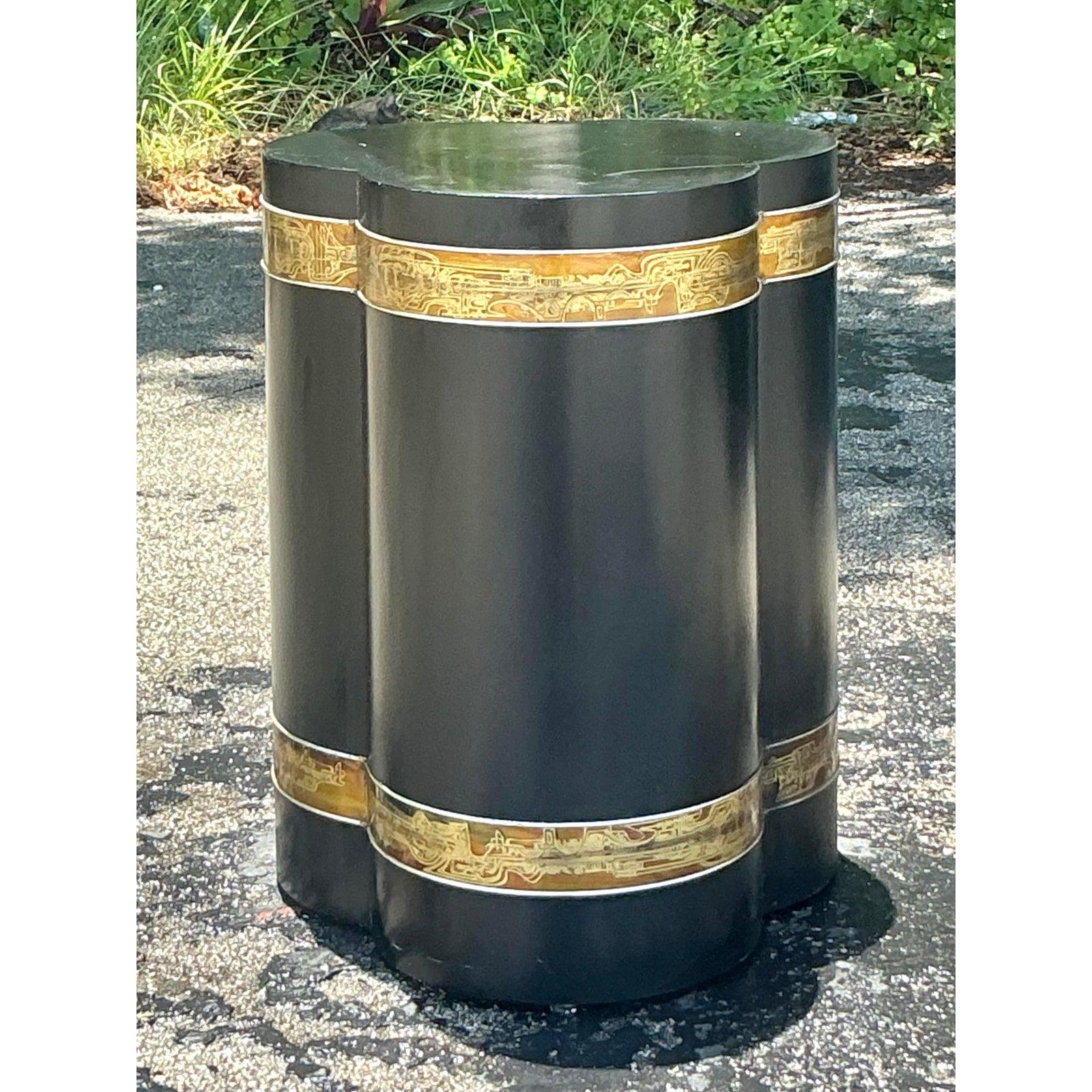 Elevate your interior with a masterpiece of Brutalist design by the celebrated artist Bernhard Rohne for Mastercraft. This sculptural table pedestal is a tour de force of form and material, featuring a bold, clustered column silhouette in a rich