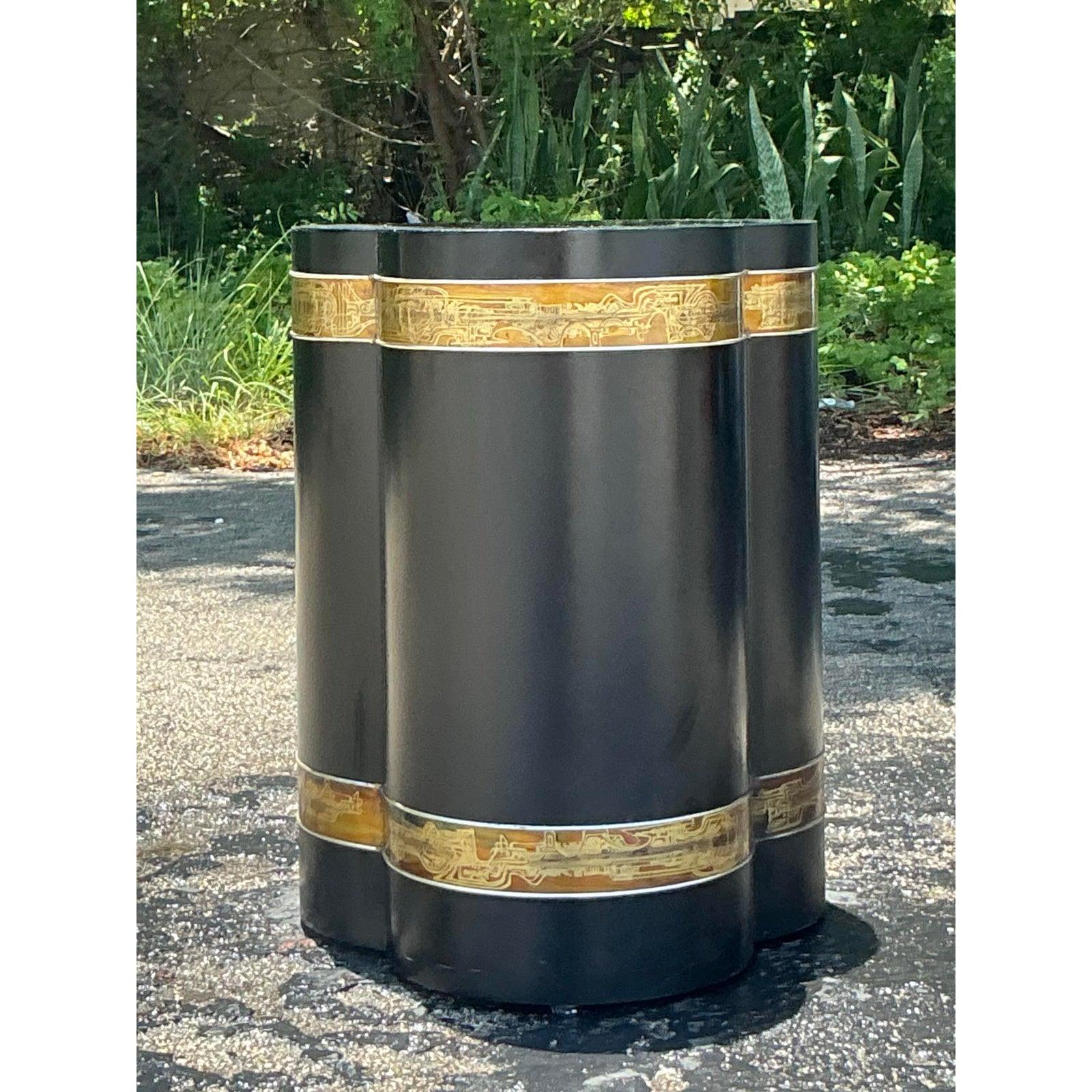 American Vintage Boho Bernhard Rohne for Mastercraft Table Pedestal For Sale