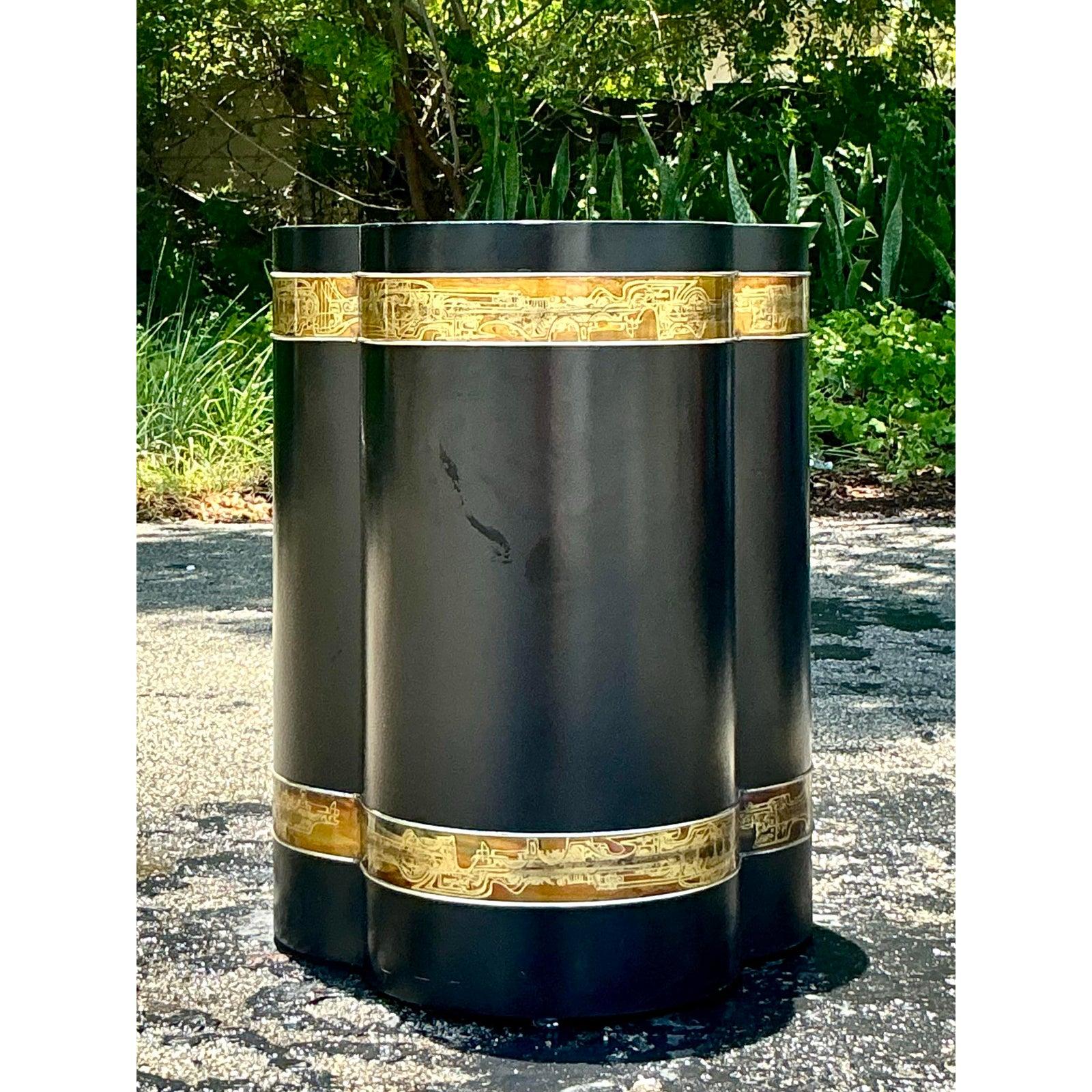 Brass Vintage Boho Bernhard Rohne for Mastercraft Table Pedestal For Sale