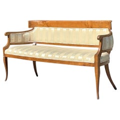 Vintage Boho Biedermeier Style Burl Sofa