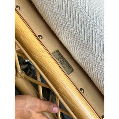 Vintage Boho Bielecky Brothers Trellis Rattan Bench