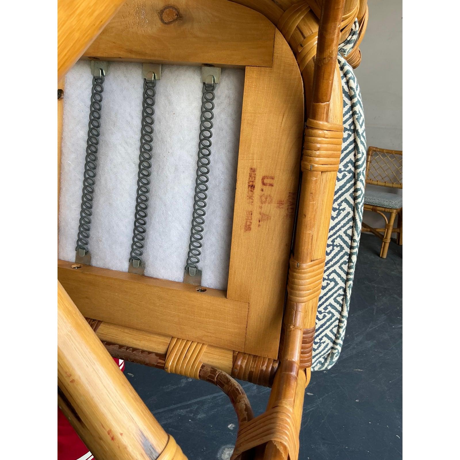 Sedie da pranzo in rattan a traliccio di Bielecky Brothers - Set di 6 vintage In condizioni buone in vendita a West Palm Beach, FL