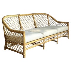 Vintage Boho Bielecky Brothers Trellis Rattan Sofa