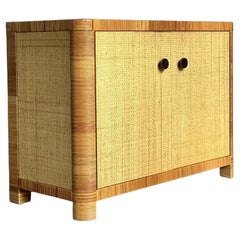Vintage Boho Bielecky Brothers Woven Rattan Cabinet