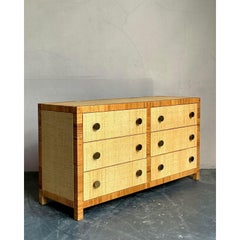 Vintage Boho Bielecky Brothers Woven Rattan Dresser