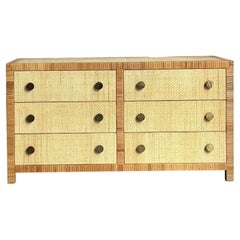 Vintage Boho Bielecky Brothers Woven Rattan Dresser