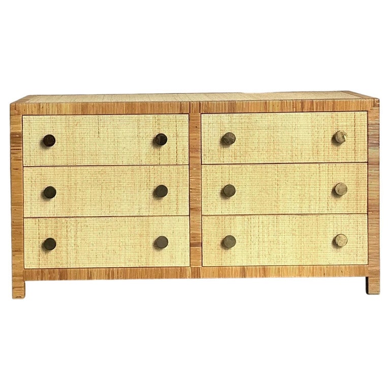 vintage boho dresser LuxenHome 35.4" Wide 3-Drawer Rattan Light Oak Finish Wood which provides a solid construction and a guarantee of safety so that you can use it without worries in your daily life Boho Furniture FOUND by