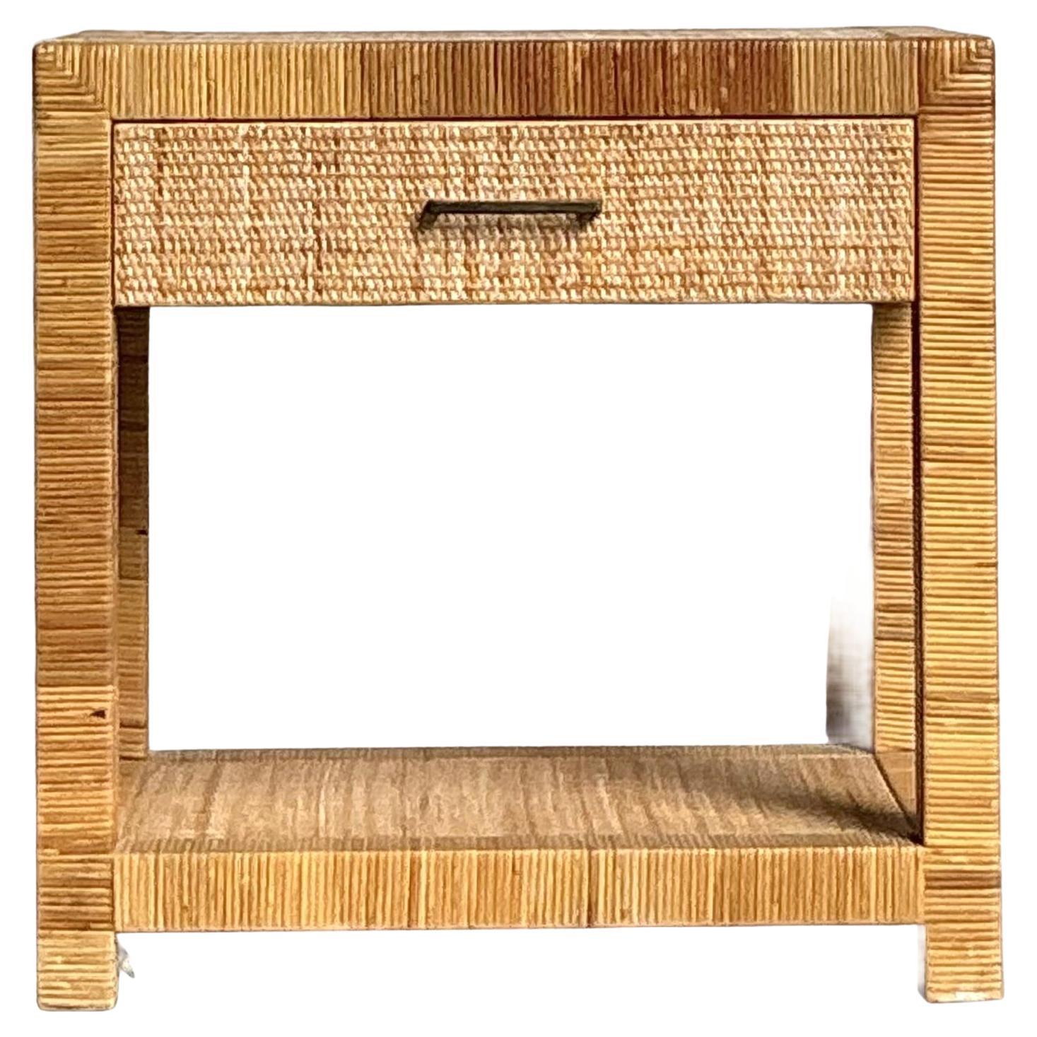 Comodino in rattan intrecciato Vintage By Bielecky Brothers