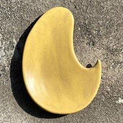 Vintage Boho Biomorphic Glazed Ceramic Platter