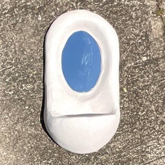 Vintage Boho Biomorphic Plaster Mirror