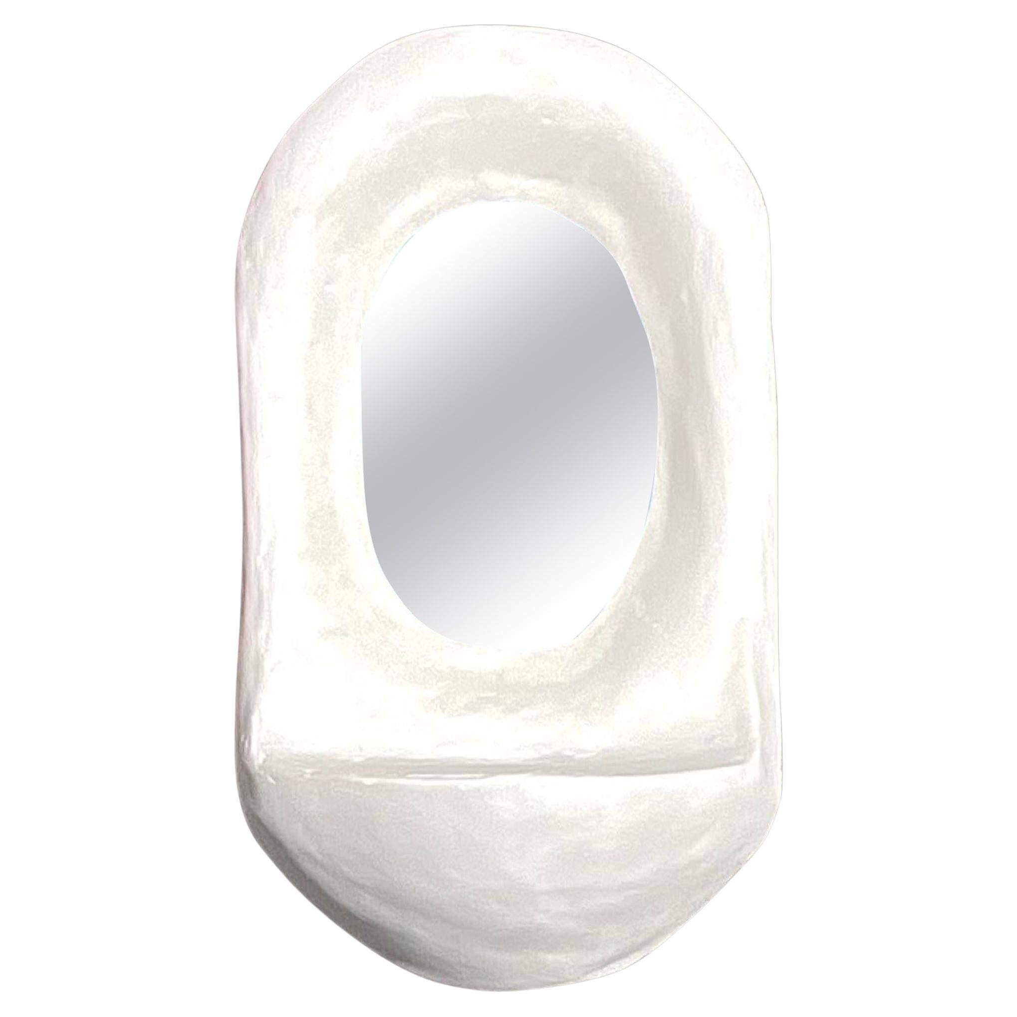 Miroir bohème biomorphique vintage en plâtre