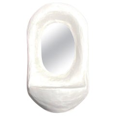 Vintage Boho Biomorphic Plaster Mirror