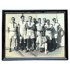 Photo d'équipe vintage boho en noir et blanc