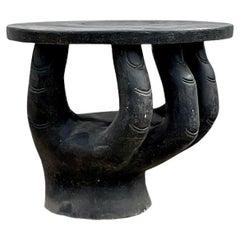 Vintage Boho Black Cast Concrete Composite Hand Dining Table