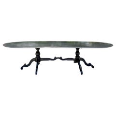 Vintage Boho Black Lacquered Carved Duncan Phyfe Table