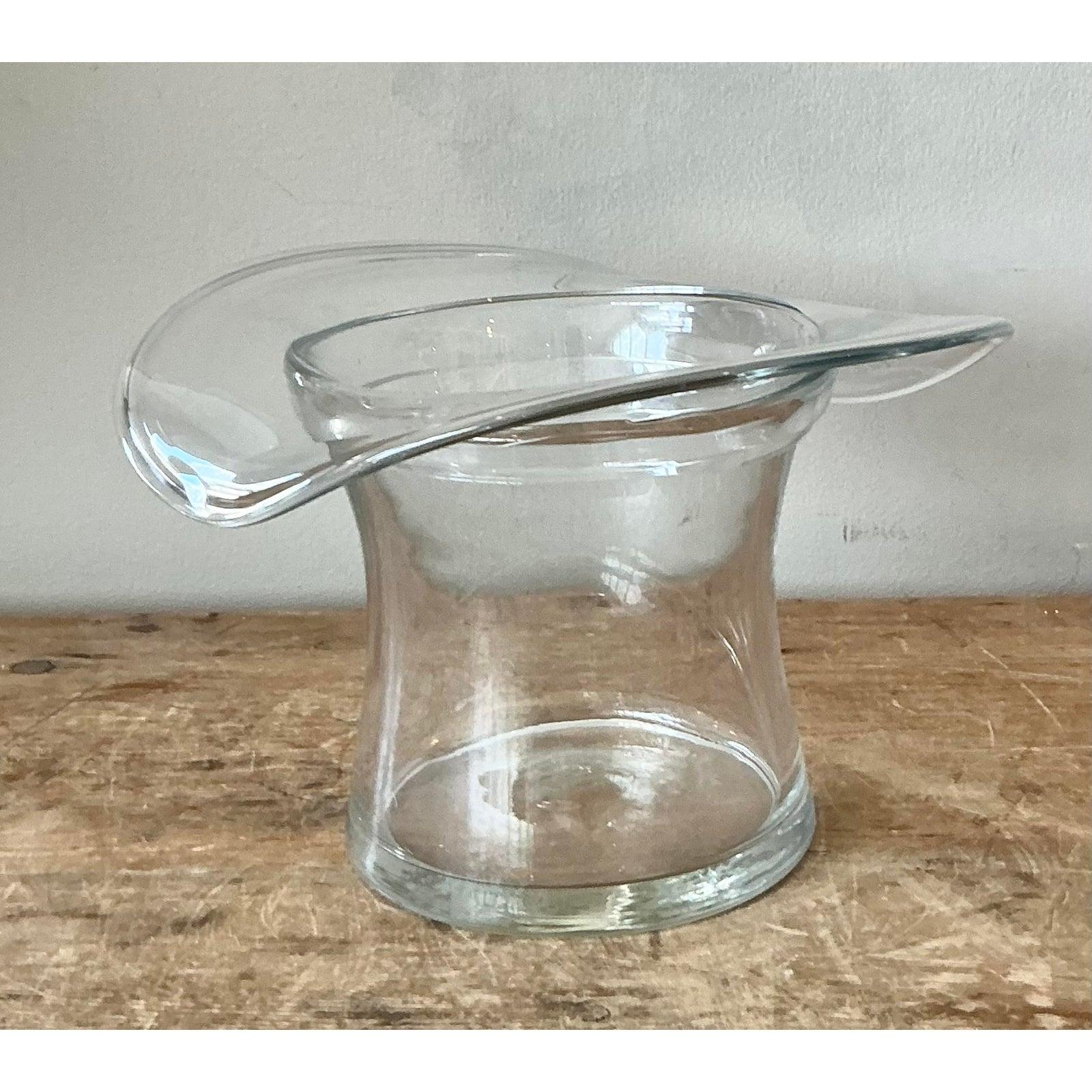 Vintage Boho Blenko Glas Zylinderhut Eiskübel im Zustand „Gut“ in West Palm Beach, FL